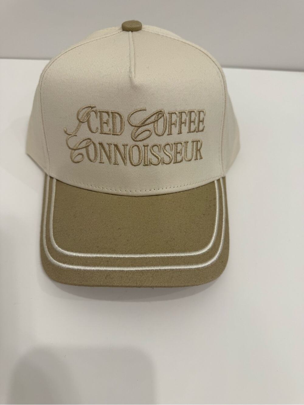New Iced Coffee Connoisseur Embroidered Baseball Cap Kenz Kustomz Preppy Casual